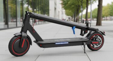 折りたたまれた電動キックボード