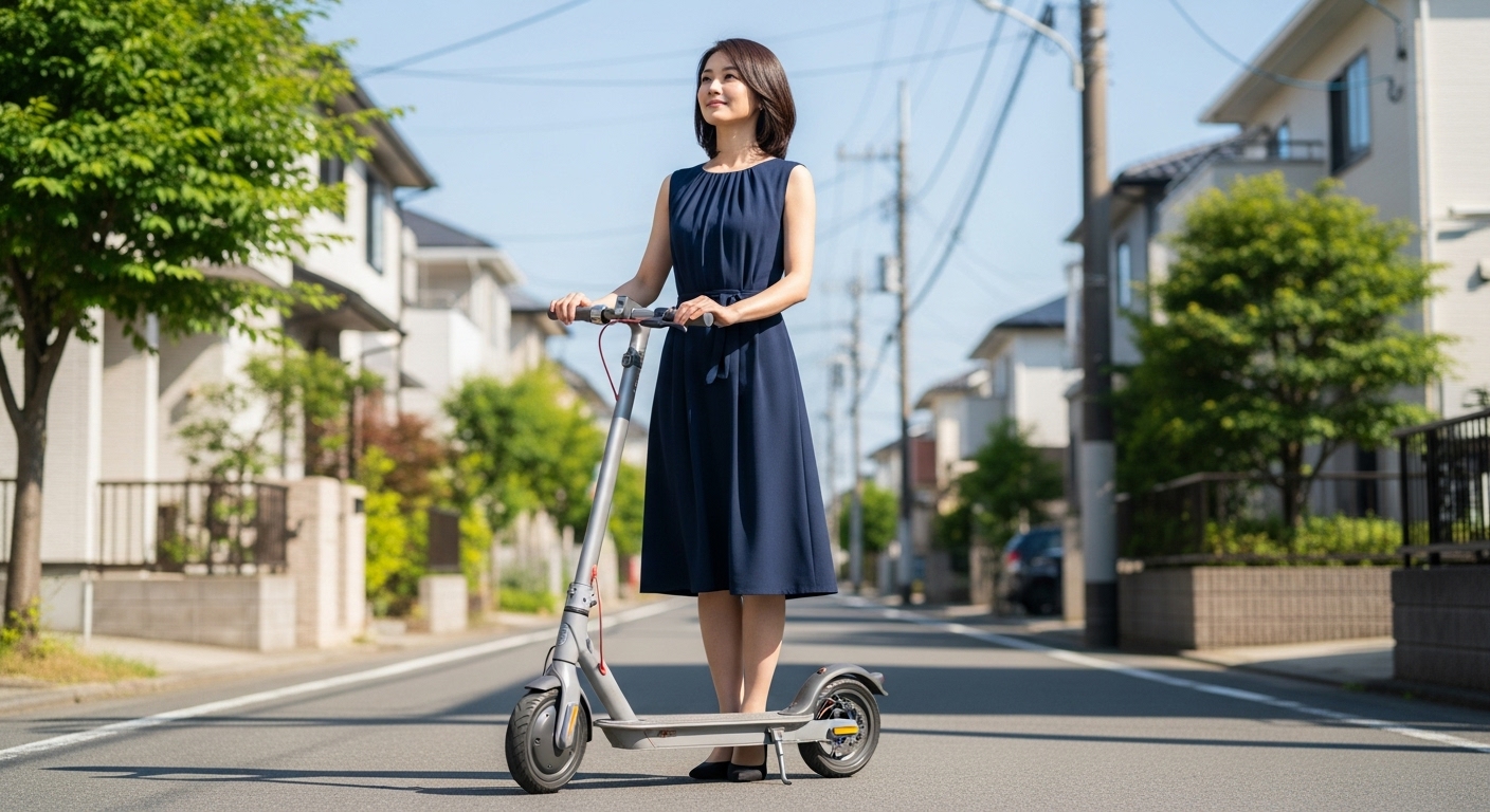 楽天で電動キックボードを探す男性