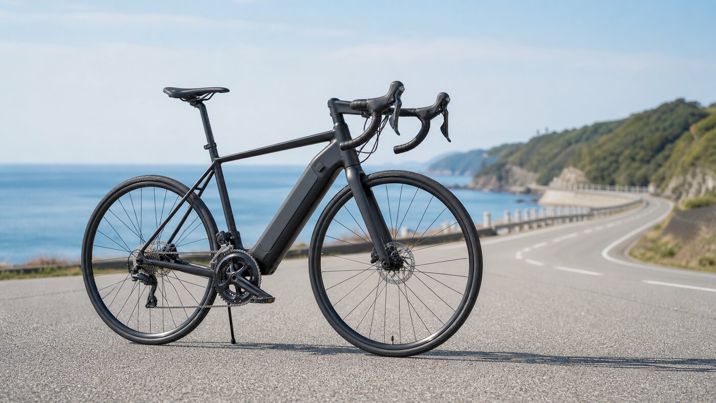 舗装路を軽快に走るロードバイク型（e-Road）e-bike