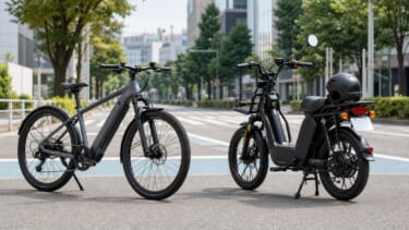 e-bikeとモペットの違いを比較したアイキャッチ画像
