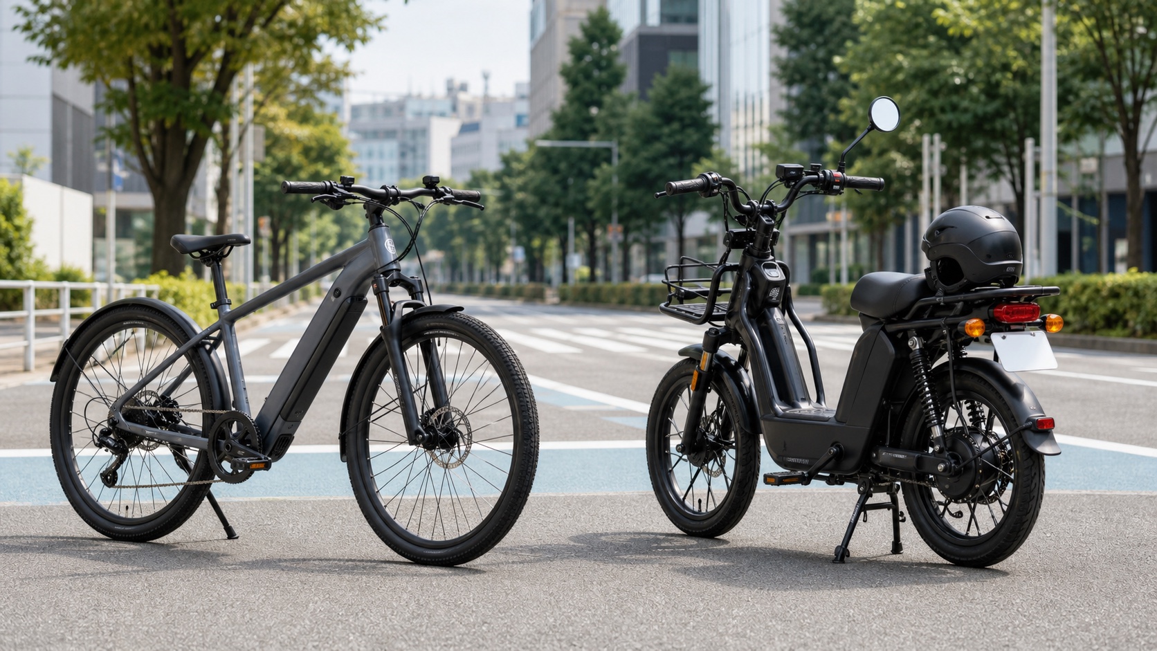 e-bikeとモペットの違いを比較したアイキャッチ画像
