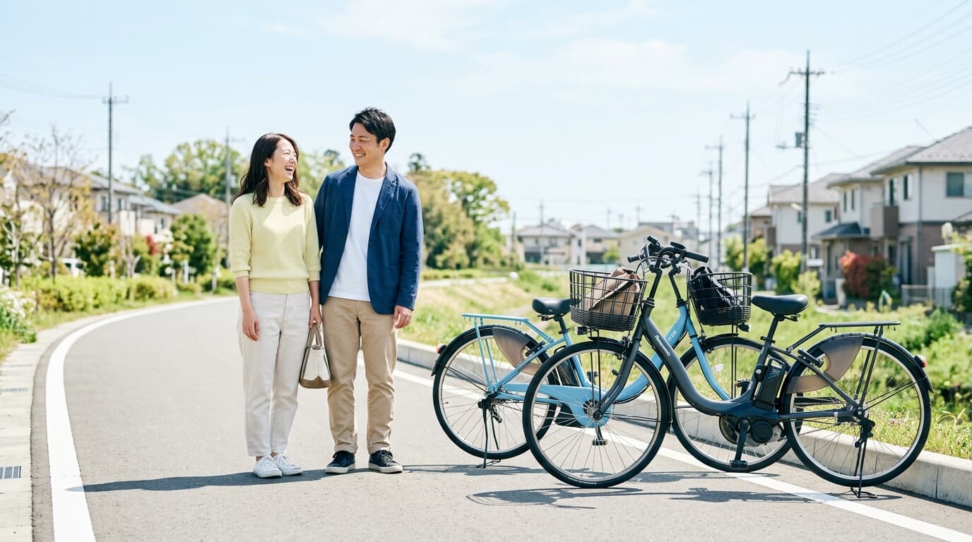 自転車を比較する利用者