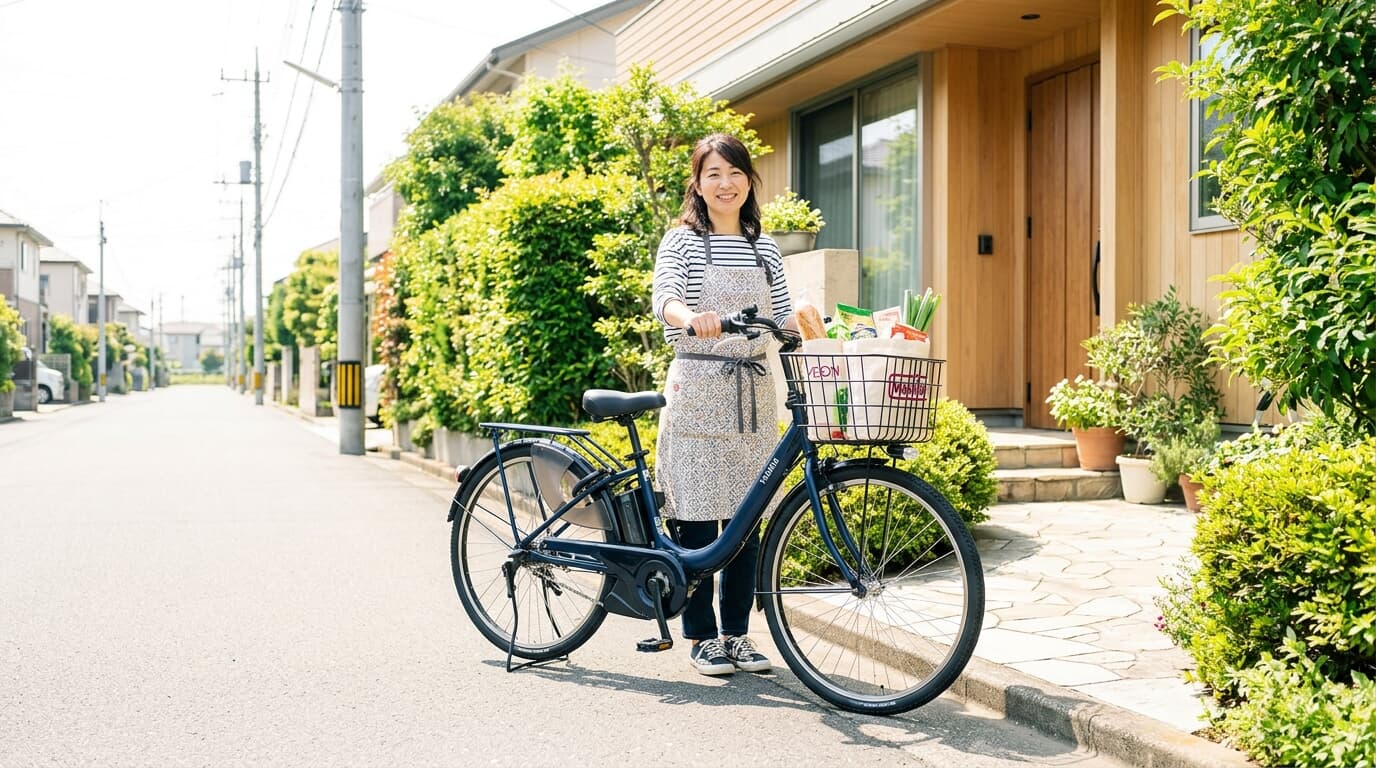 買い物に使う電動アシスト自転車