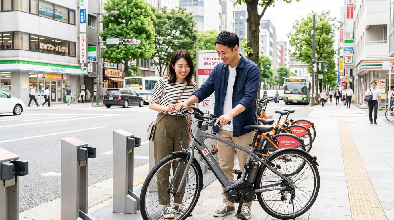 E-BIKEを確認する利用者