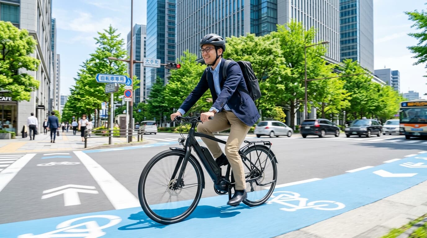 通勤に使う電動アシスト自転車