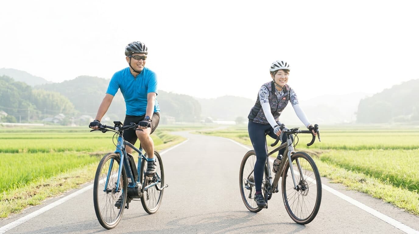 e-bikeとグラベルバイクの比較イメージ