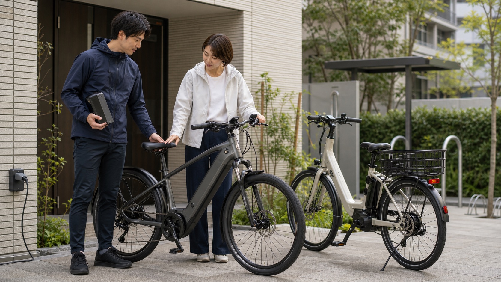 e-bikeの選び方を確認している比較シーン