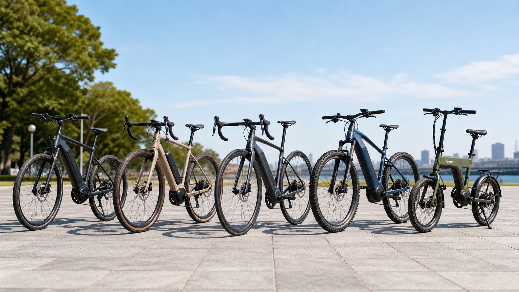 e-bikeの5種類を並べた比較イメージ
