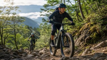 e-MTBで山道を走るライダーのイメージ