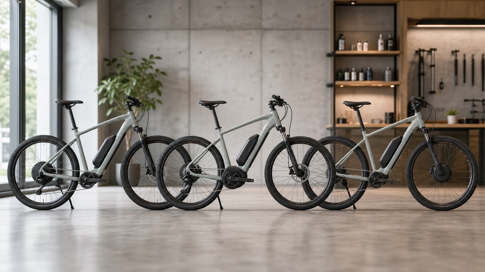 e-bikeのドライブユニット3タイプを示すイメージ