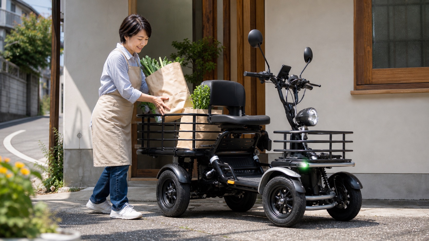 荷物を積むエレカーゴ