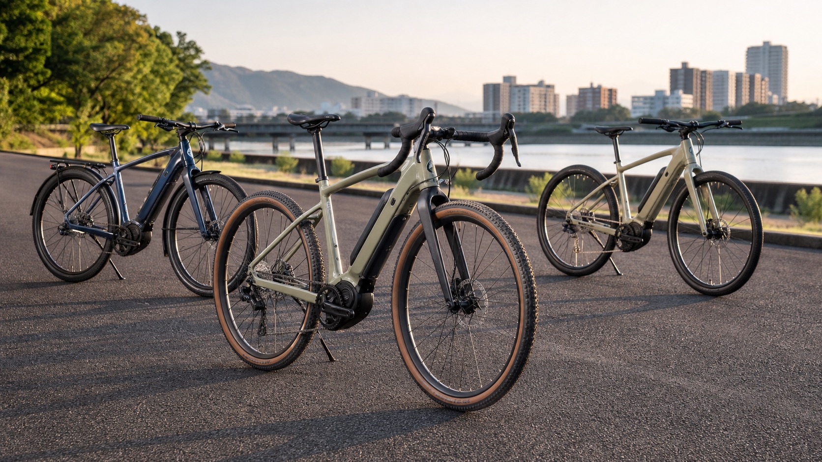 ヤマハのスポーツe-bike3モデルを比較するイメージ