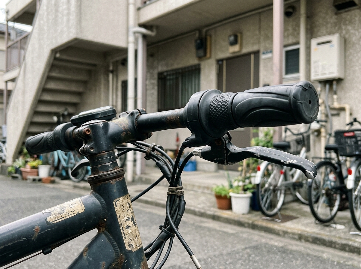 電動自転車のハンドルに付いたスロットル